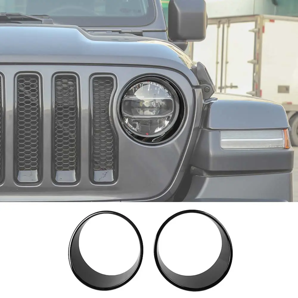 For 2018-2023 Jeep Wrangler JL Gladiator JT Rubicon Headlight Bezels Trim - Image 9