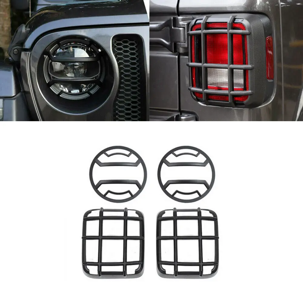 For 2018+ Jeep Wrangler JL Headlight&Rear Tail Light Lamp Guard Trim - Image 11