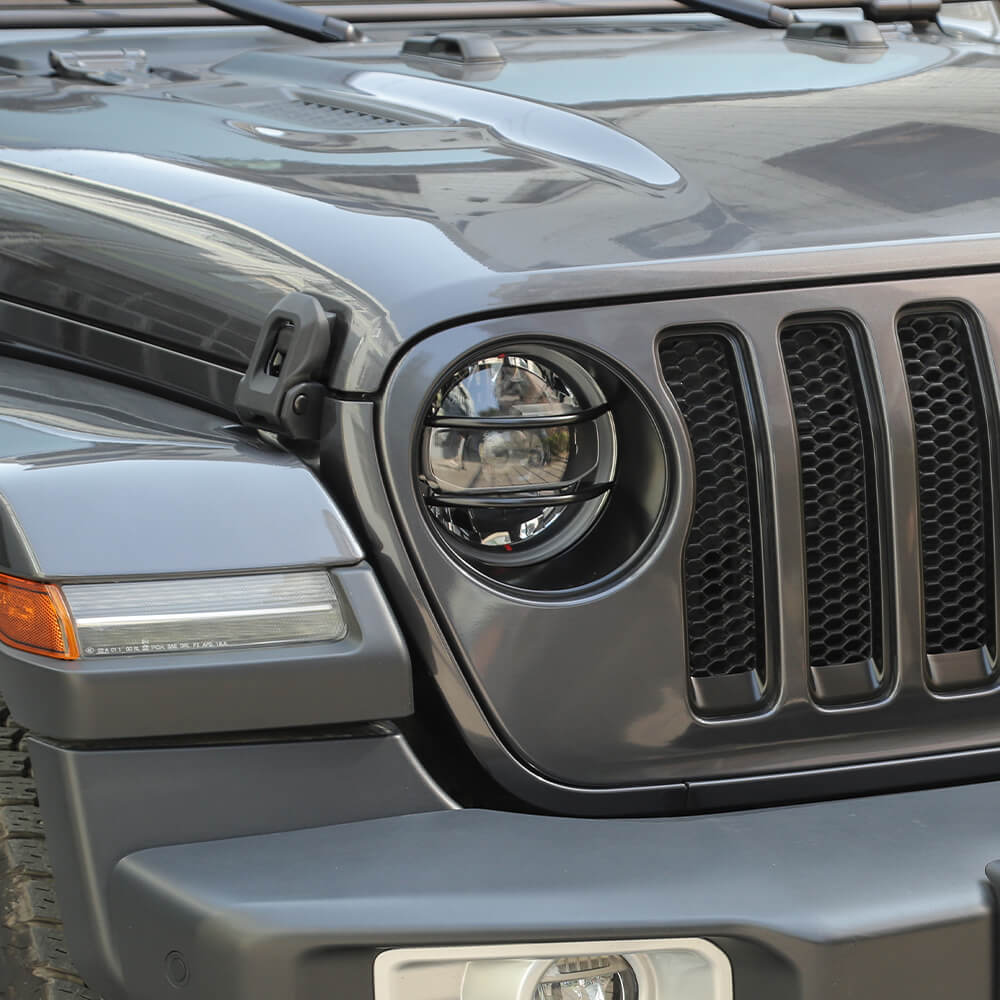 For 2018+ Jeep Wrangler JL JLU Headlight & Rear Taillights Lamp Guard Trim Black 4pcs - Image 4