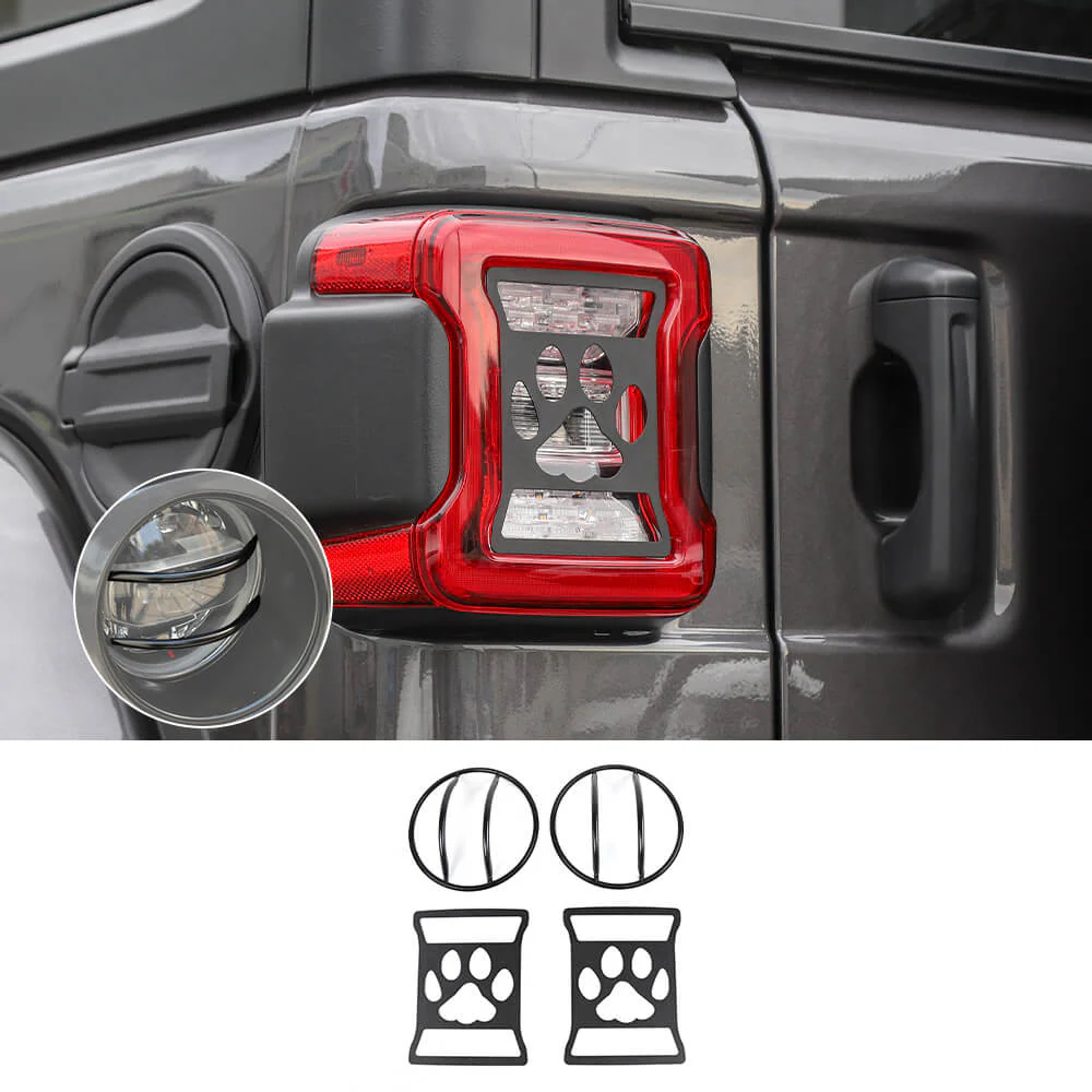 For 2018+ Jeep Wrangler JL JLU Headlight & Rear Taillights Lamp Guard Trim Black 4pcs - Image 8