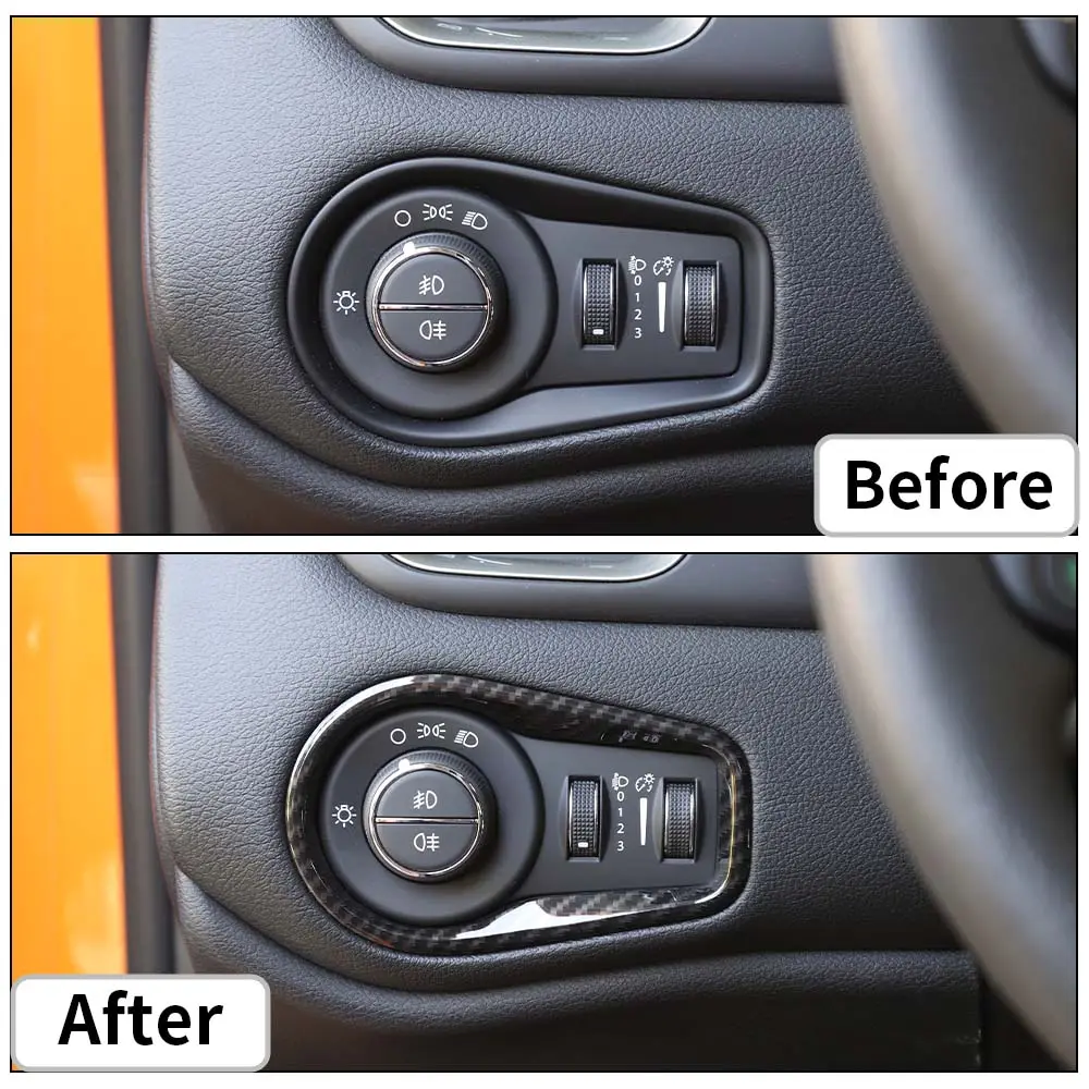 For 2015+ Jeep Renegade Headlight Switch Button Frame Trim - Image 2