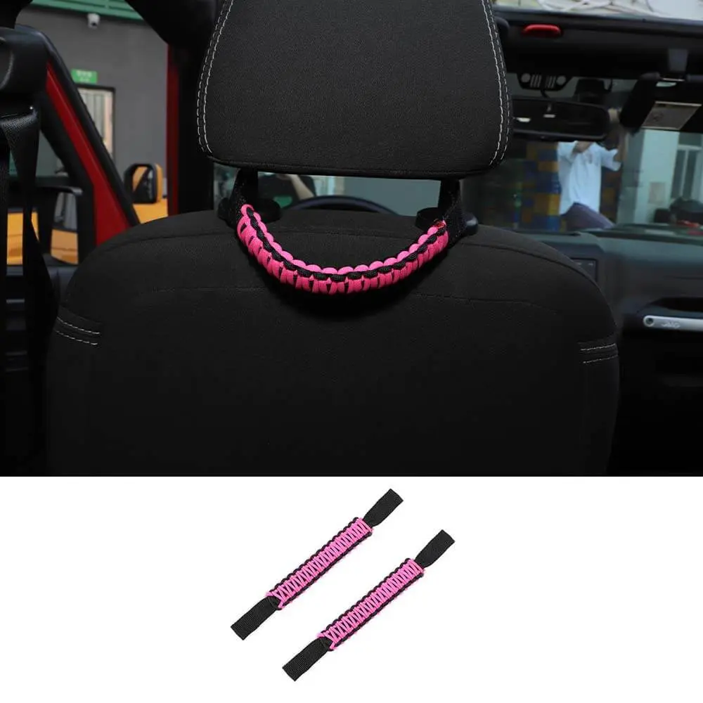 For Jeep Wrangler TJ JL JK JT Headrest Paracord Grab Handles Rear Seat Grip Handles Seat Roll Bars - Image 13