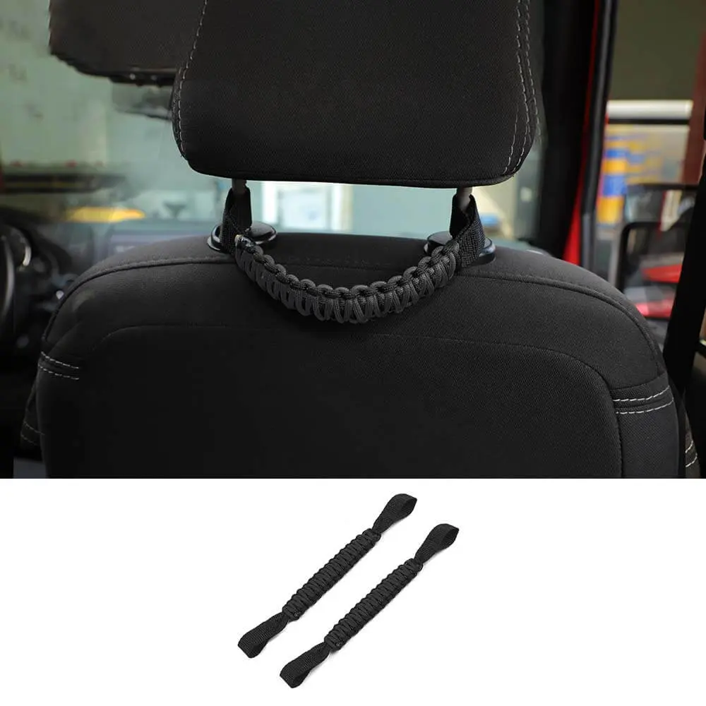 For Jeep Wrangler TJ JL JK JT Headrest Paracord Grab Handles Rear Seat Grip Handles Seat Roll Bars - Image 16