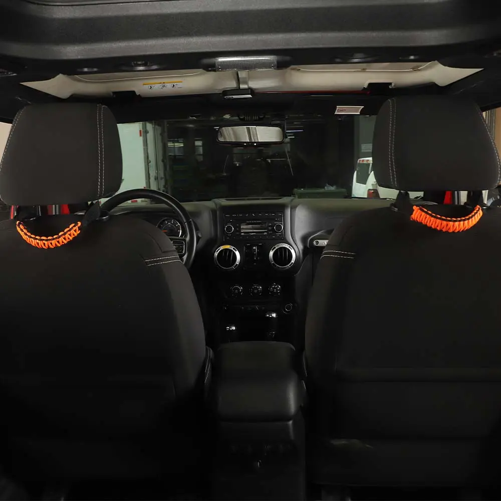 For Jeep Wrangler TJ JL JK JT Headrest Paracord Grab Handles Rear Seat Grip Handles Seat Roll Bars - Image 4