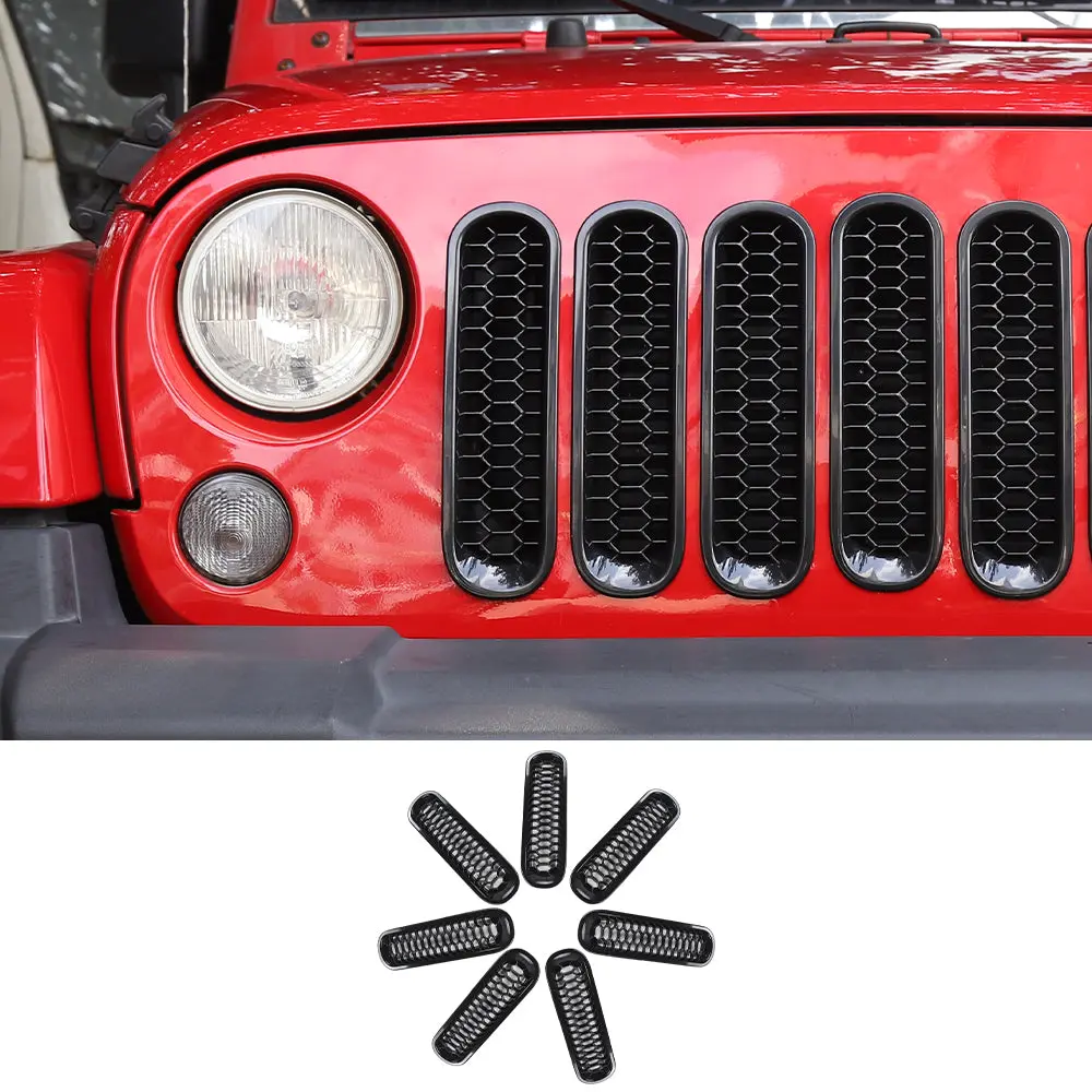 For 2007–2018 Jeep Wrangler JK Honeycomb Mesh Grille Insert Trim Cover