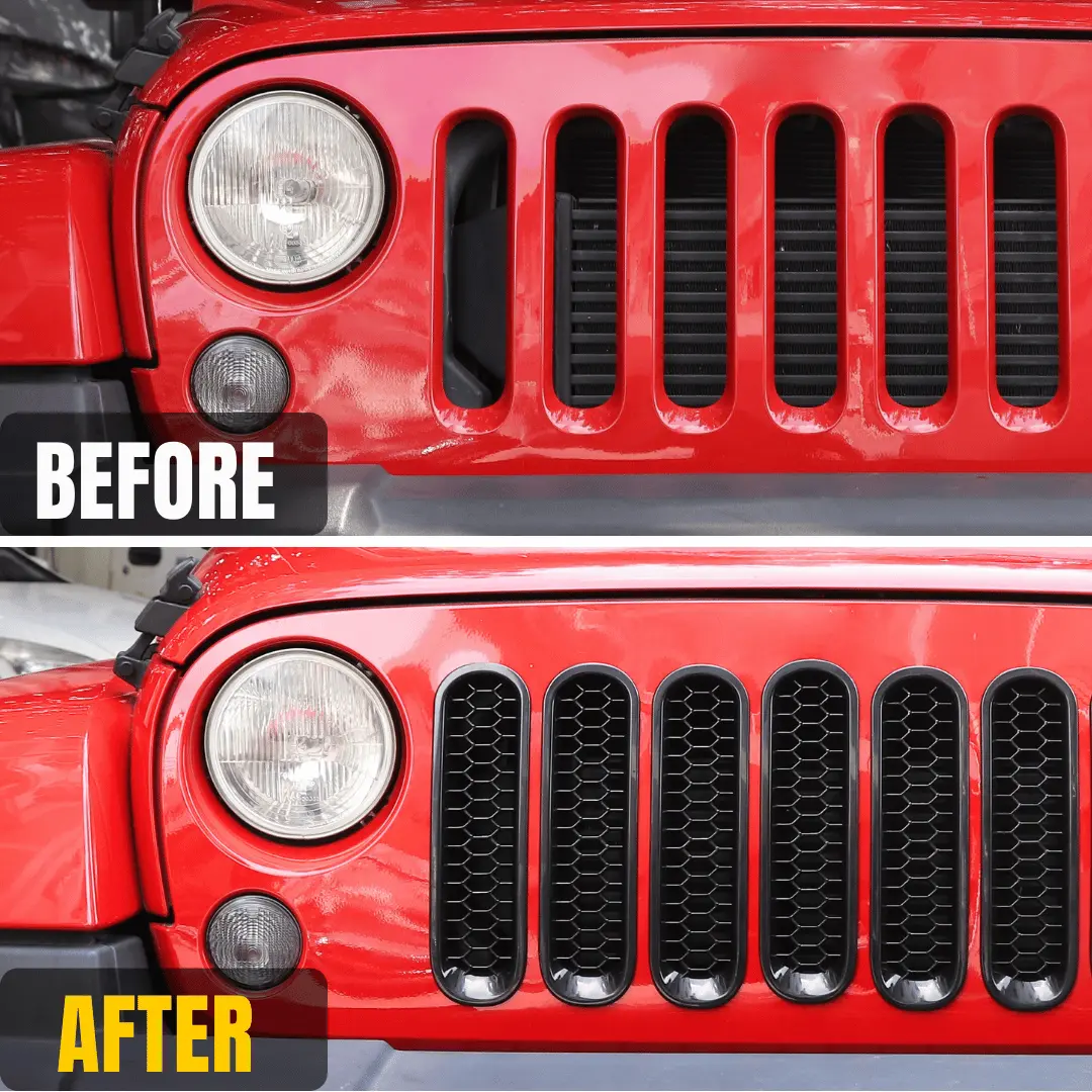 For 2007–2018 Jeep Wrangler JK Honeycomb Mesh Grille Insert Trim Cover - Image 3