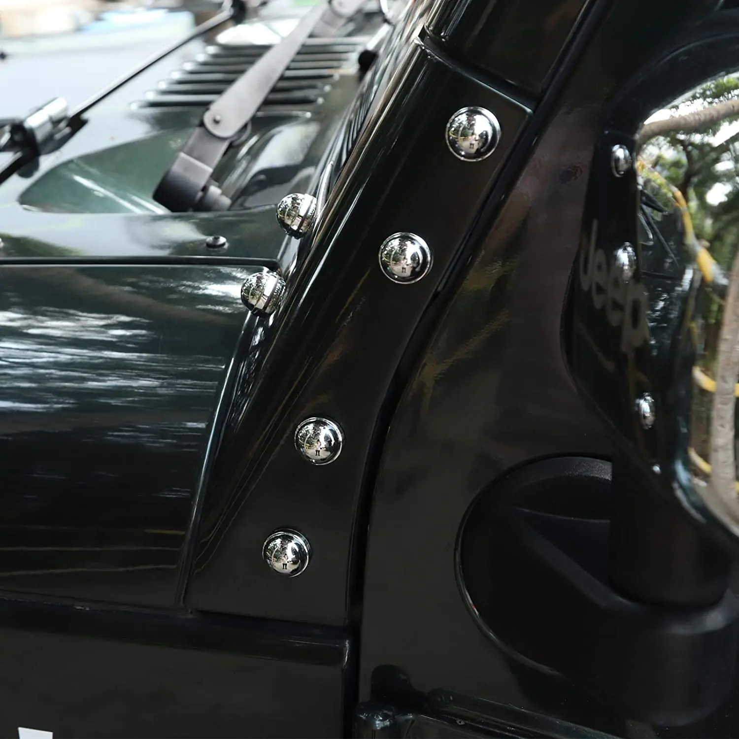 For 2007-2018 Jeep Wrangler JK JKU Hood A-Pillar Screw Protection Bolt Cover Trim - Image 4