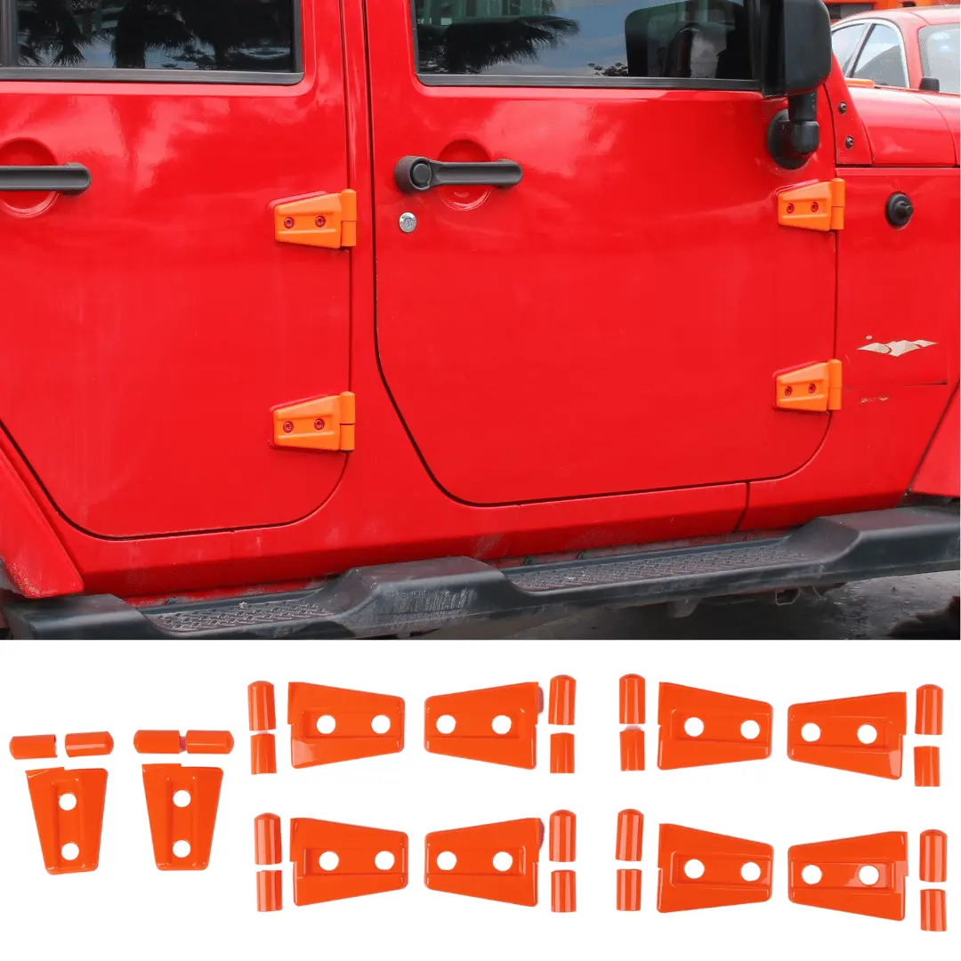 For 2007-2018 Jeep Wrangler JK JKU 4-Door Hood & Door Hinge Cover Trim Kit - Image 14