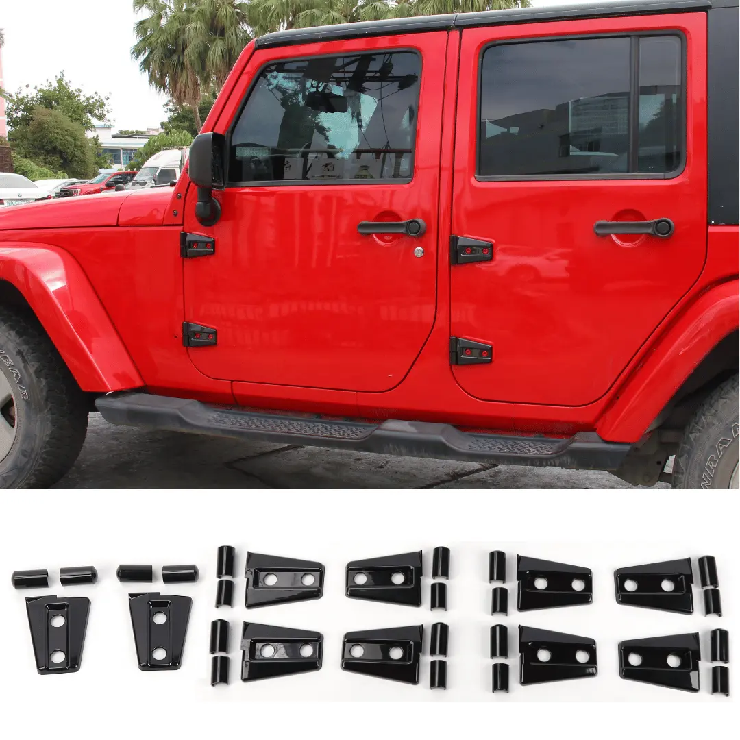For 2007-2018 Jeep Wrangler JK JKU 4-Door Hood & Door Hinge Cover Trim Kit - Image 16