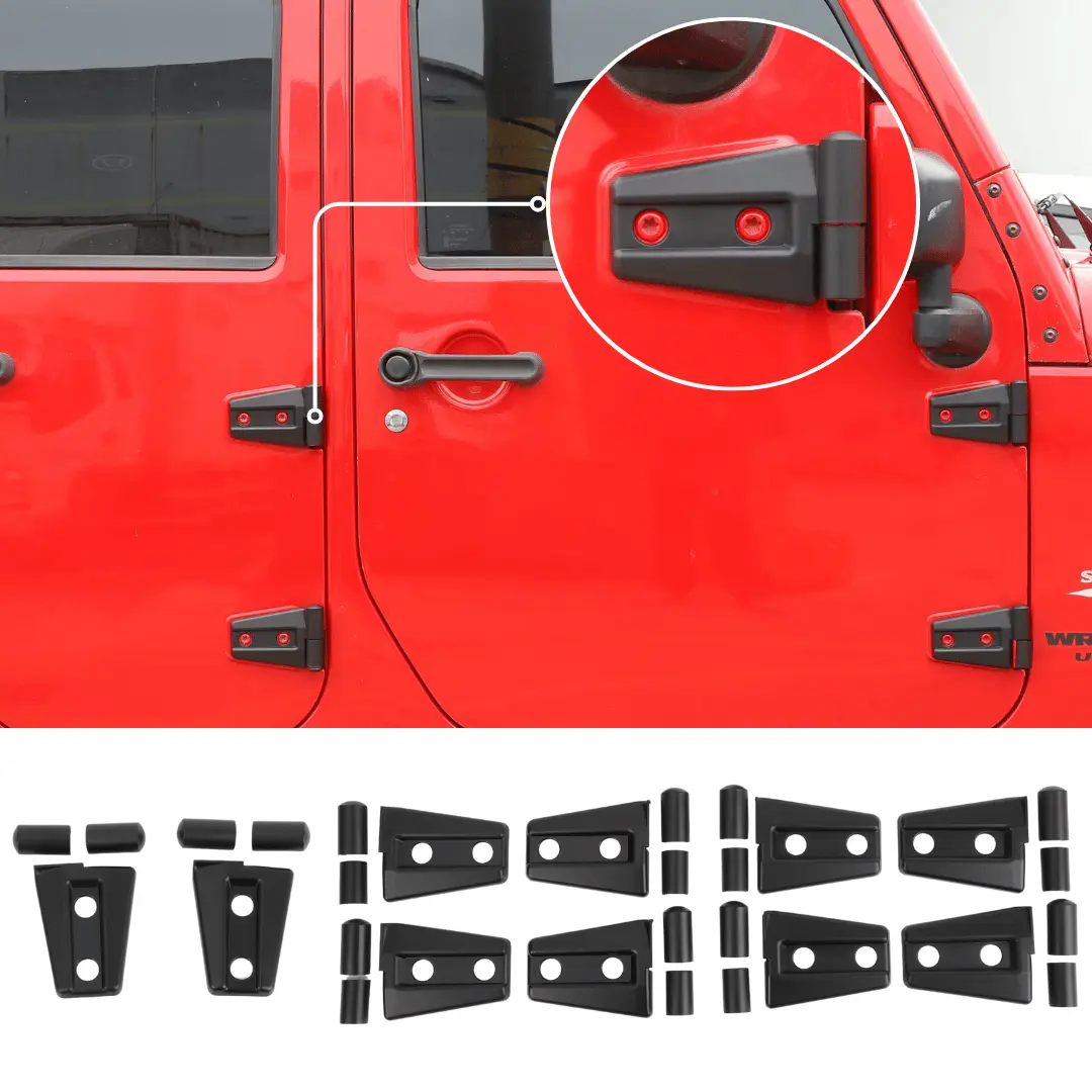 For 2007-2018 Jeep Wrangler JK JKU 4-Door Hood & Door Hinge Cover Trim Kit - Image 17