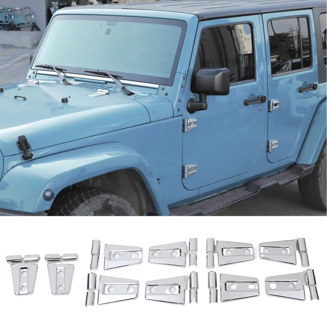 For 2007-2018 Jeep Wrangler JK JKU 4-Door Hood & Door Hinge Cover Trim Kit - Image 18