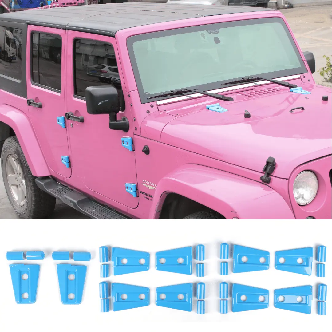 For 2007-2018 Jeep Wrangler JK JKU 4-Door Hood & Door Hinge Cover Trim Kit - Image 19