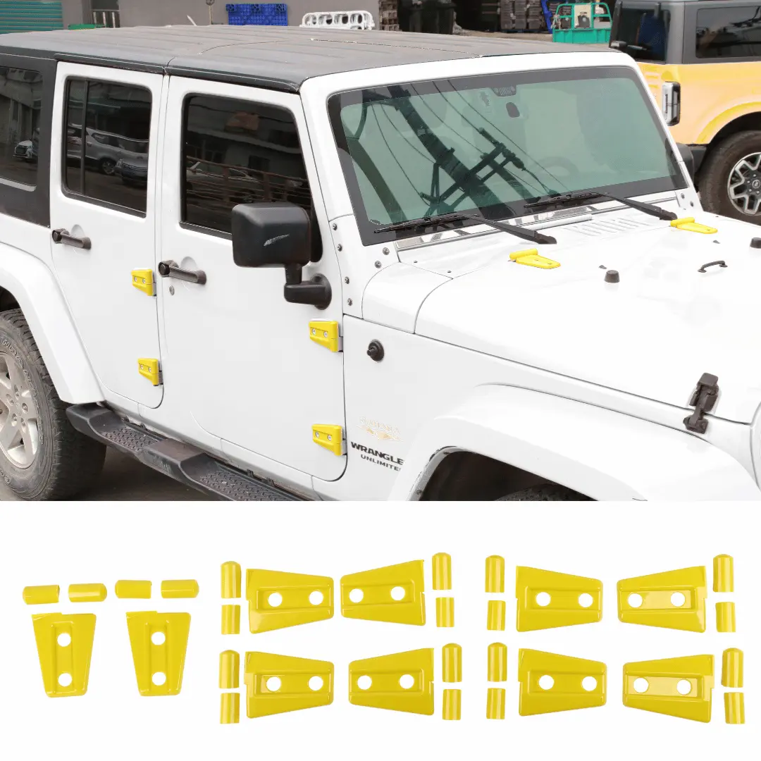 For 2007-2018 Jeep Wrangler JK JKU 4-Door Hood & Door Hinge Cover Trim Kit - Image 22