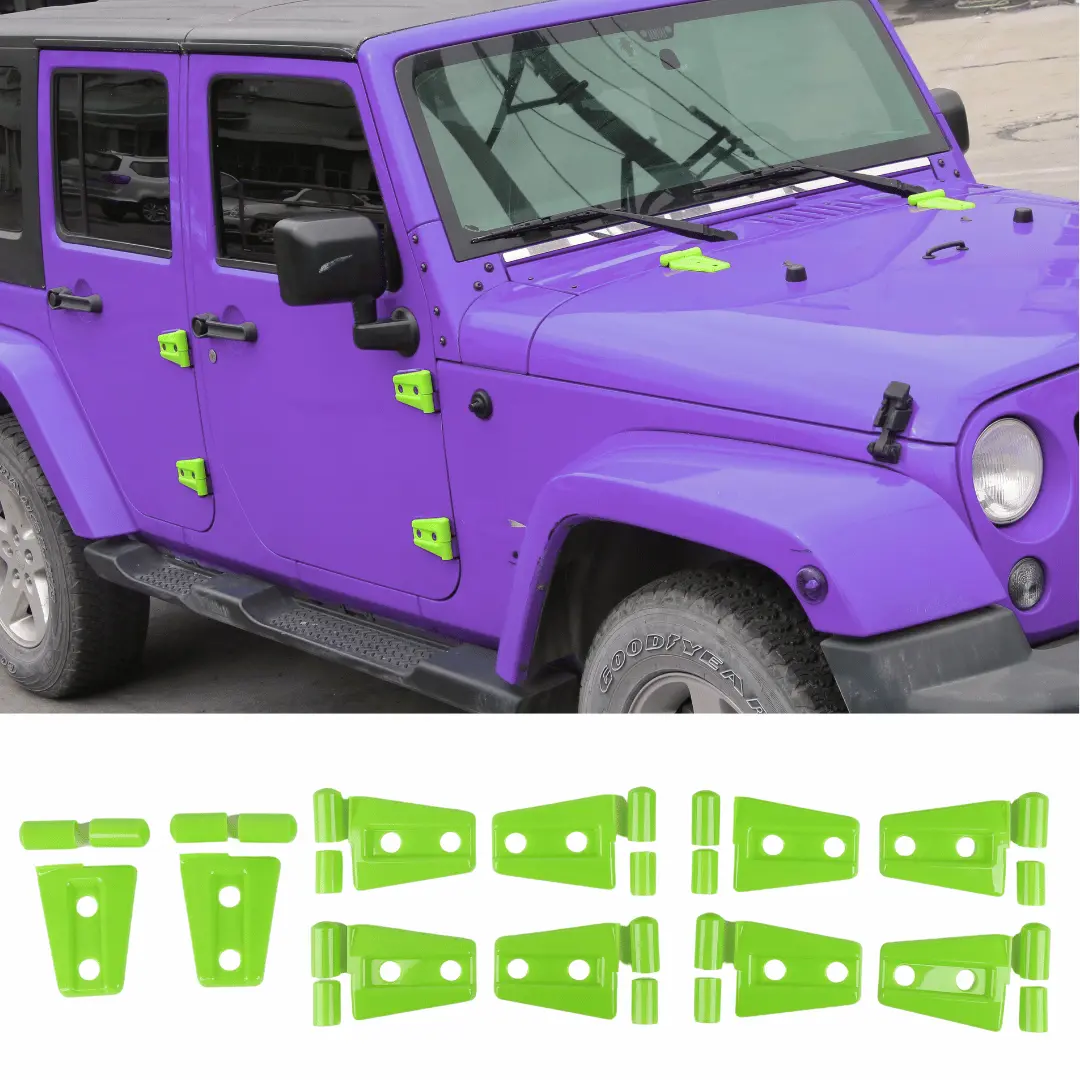 For 2007-2018 Jeep Wrangler JK JKU 4-Door Hood & Door Hinge Cover Trim Kit - Image 23