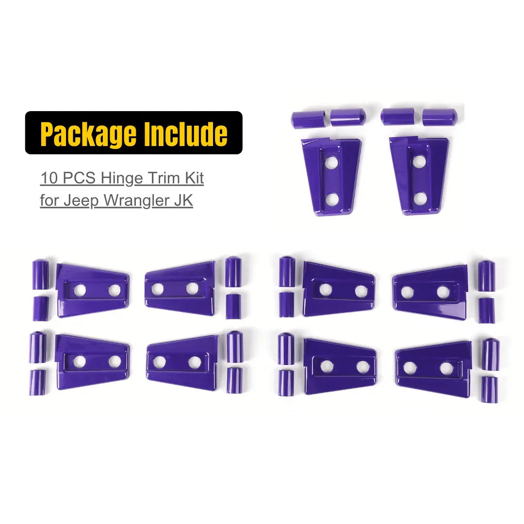 For 2007-2018 Jeep Wrangler JK JKU 4-Door Hood & Door Hinge Cover Trim Kit - Image 9