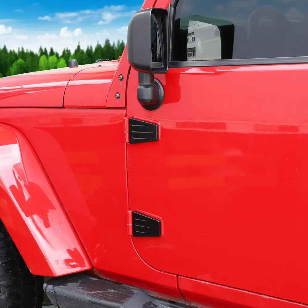 For 2007-2018 Jeep Wrangler JK 2 Door Hinge Cover Trim Upgrade Black - Image 5