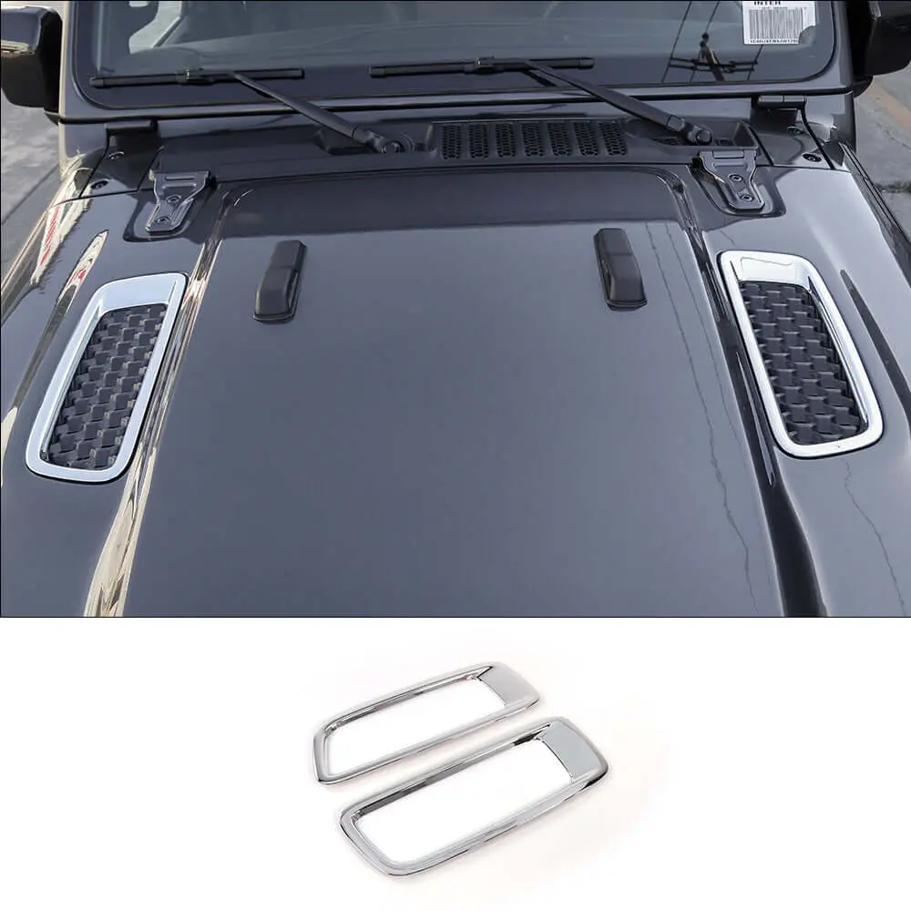 For 2018+ Jeep Wrangler JL JLU Gladiator JT Hood Engine Bonnet Air Vent Outlet Cover Trim (not fit Rubicon) - Image 14