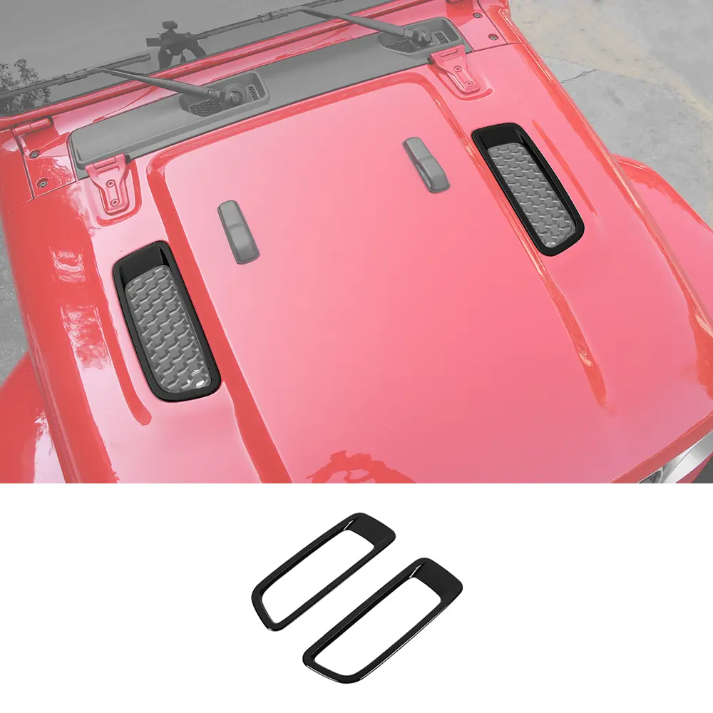 For 2018+ Jeep Wrangler JL JLU Gladiator JT Hood Engine Bonnet Air Vent Outlet Cover Trim (not fit Rubicon) - Image 15