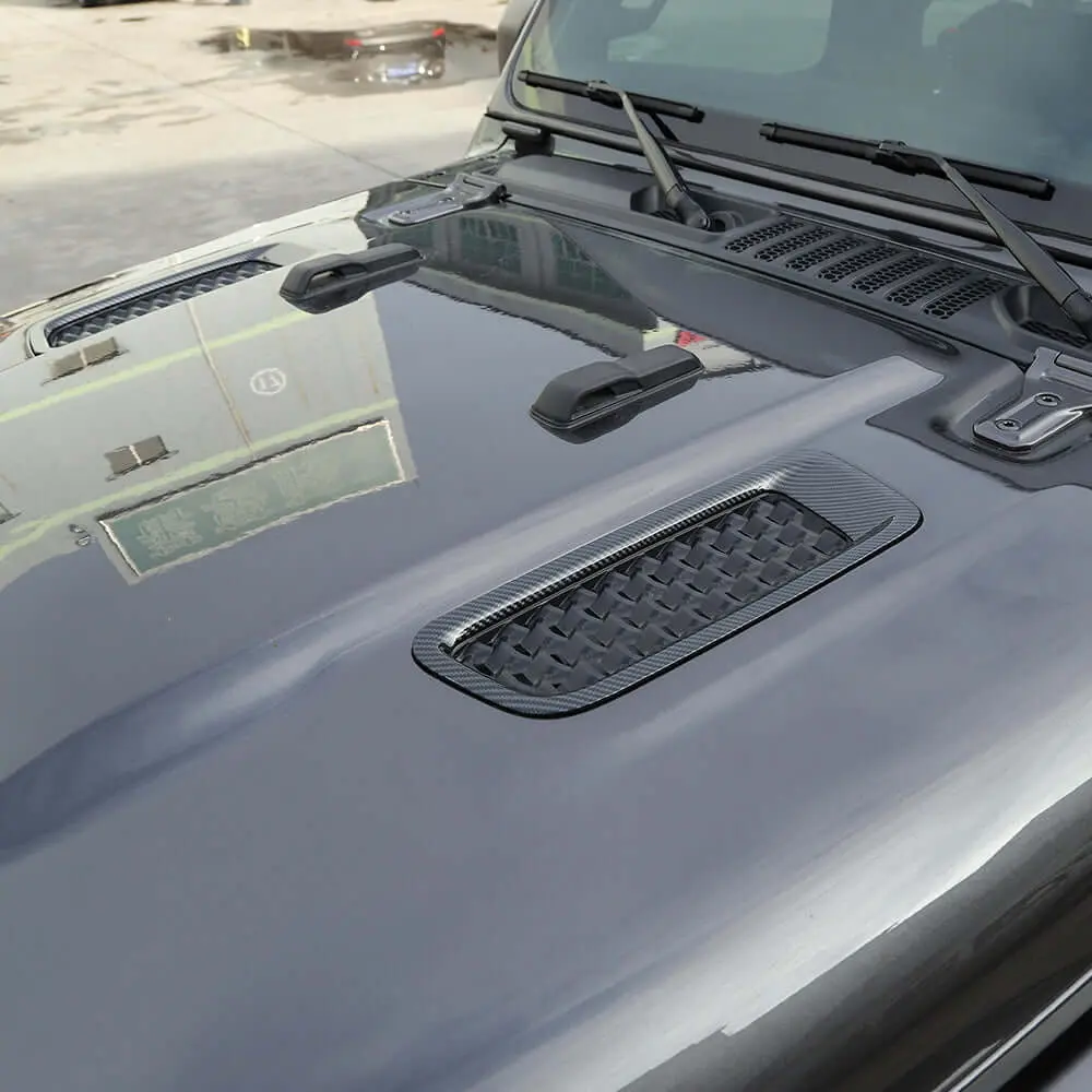 For 2018+ Jeep Wrangler JL JLU Gladiator JT Hood Engine Bonnet Air Vent Outlet Cover Trim (not fit Rubicon) - Image 4