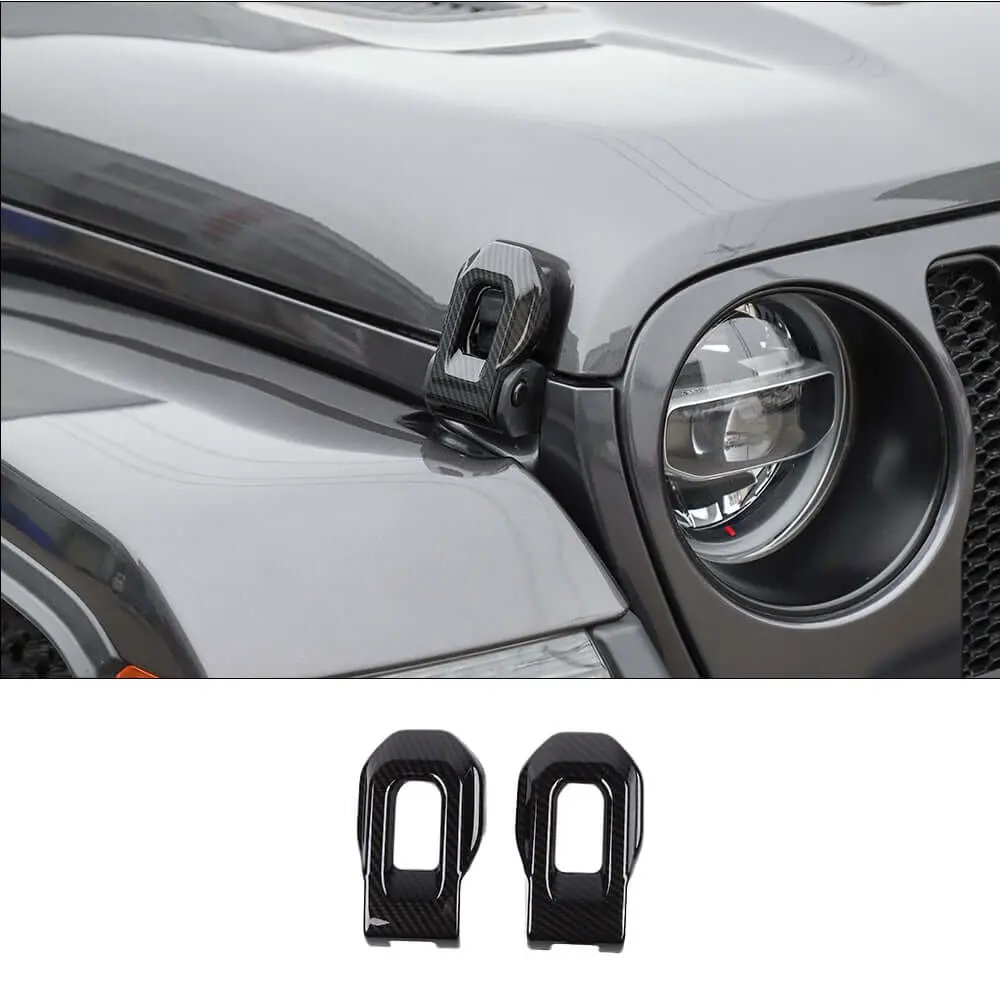 For 2018+ Jeep Wrangler JL JLU & Gladiator JT Hood Latch Lock Catch Brackets Cover Trim