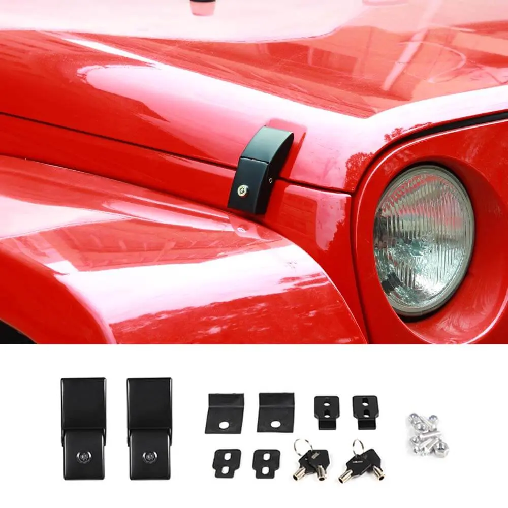 For Jeep Wrangler JK JL Gladiator JT Hood Latches Locking Catch Kit Aluminum Alloy - Image 10