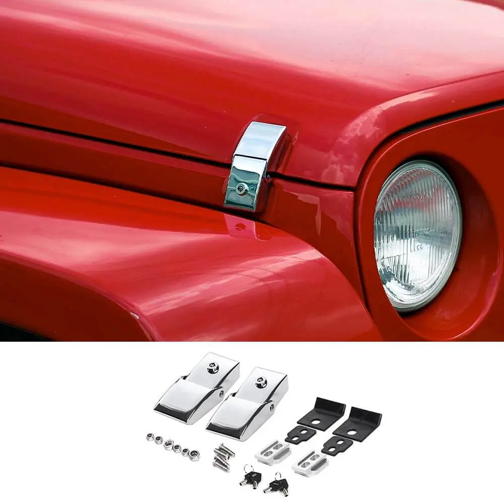 For Jeep Wrangler JK JL Gladiator JT Hood Latches Locking Catch Kit Aluminum Alloy - Image 11