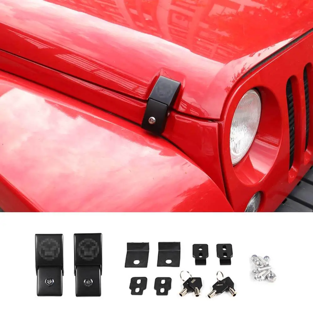 For Jeep Wrangler JK JL Gladiator JT Hood Latches Locking Catch Kit Aluminum Alloy - Image 9