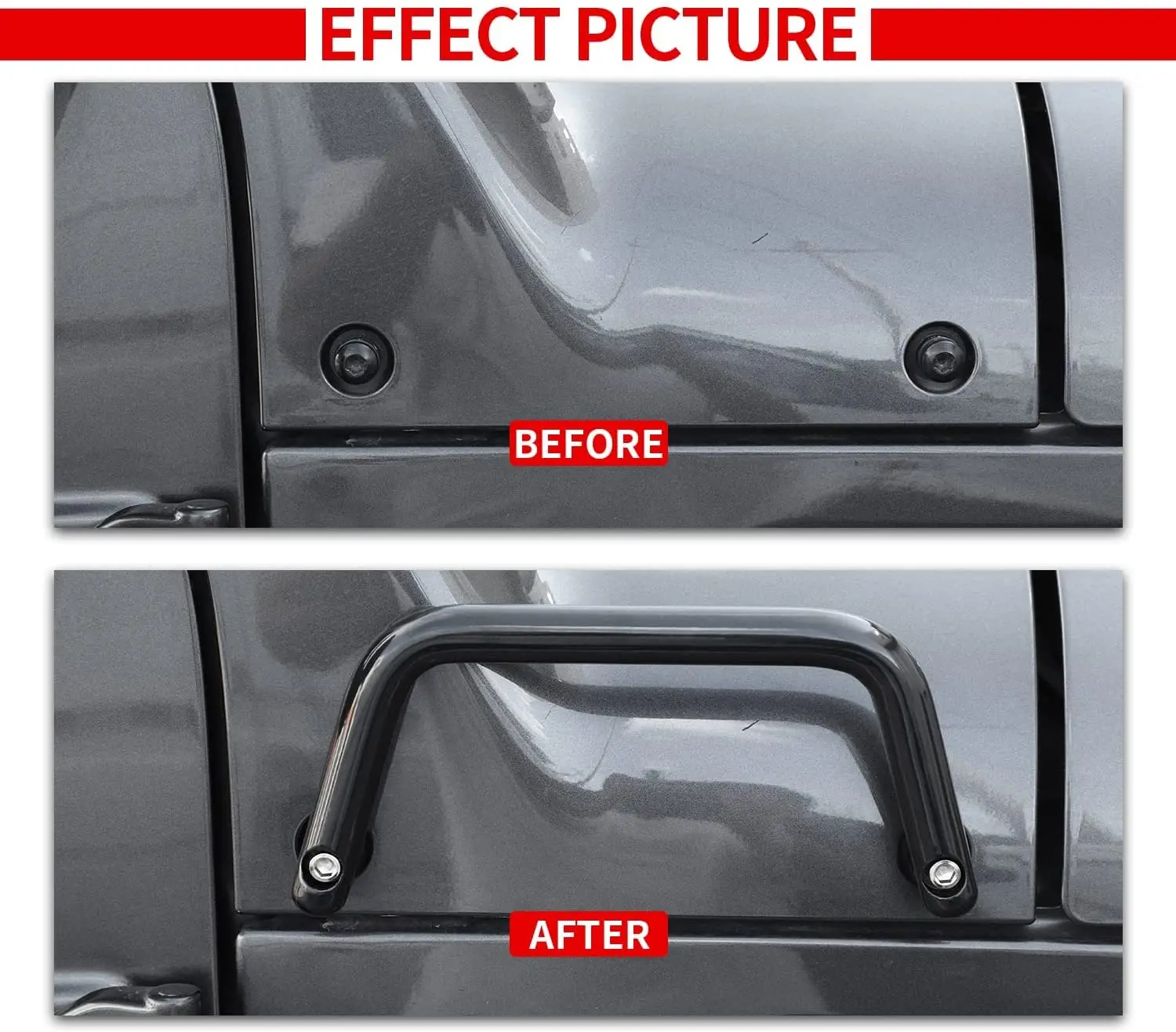 For 2018+ Jeep Wrangler JL JLU/ Gladiator JT Hood Side Angle Grab Handle (Black,1 Handle/set, Not Fit For 4XE Left Side) - Image 3