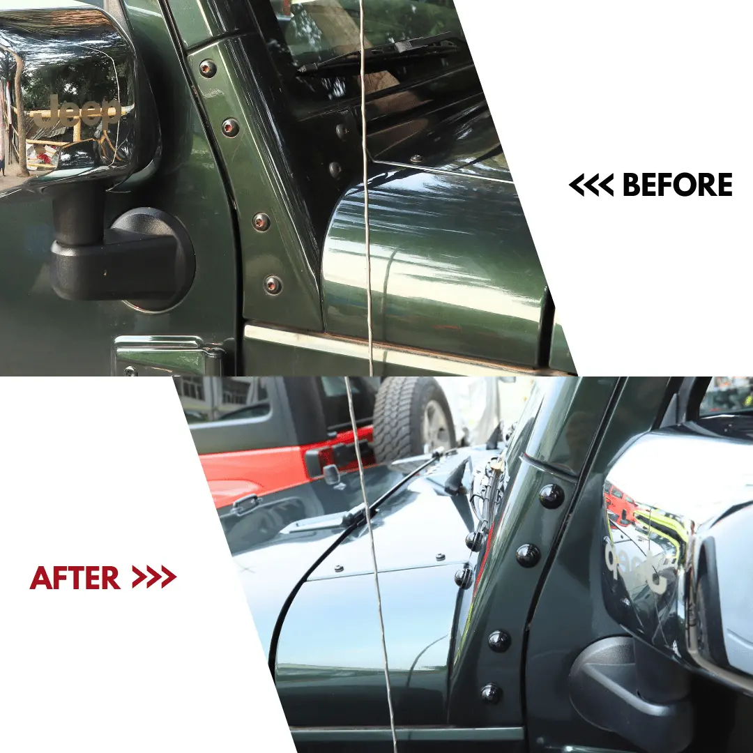 For 2007–2018 Jeep Wrangler JK JKU – A Pillar Screw Bolt Cover Hood Trim Protection 12PCS - Image 2