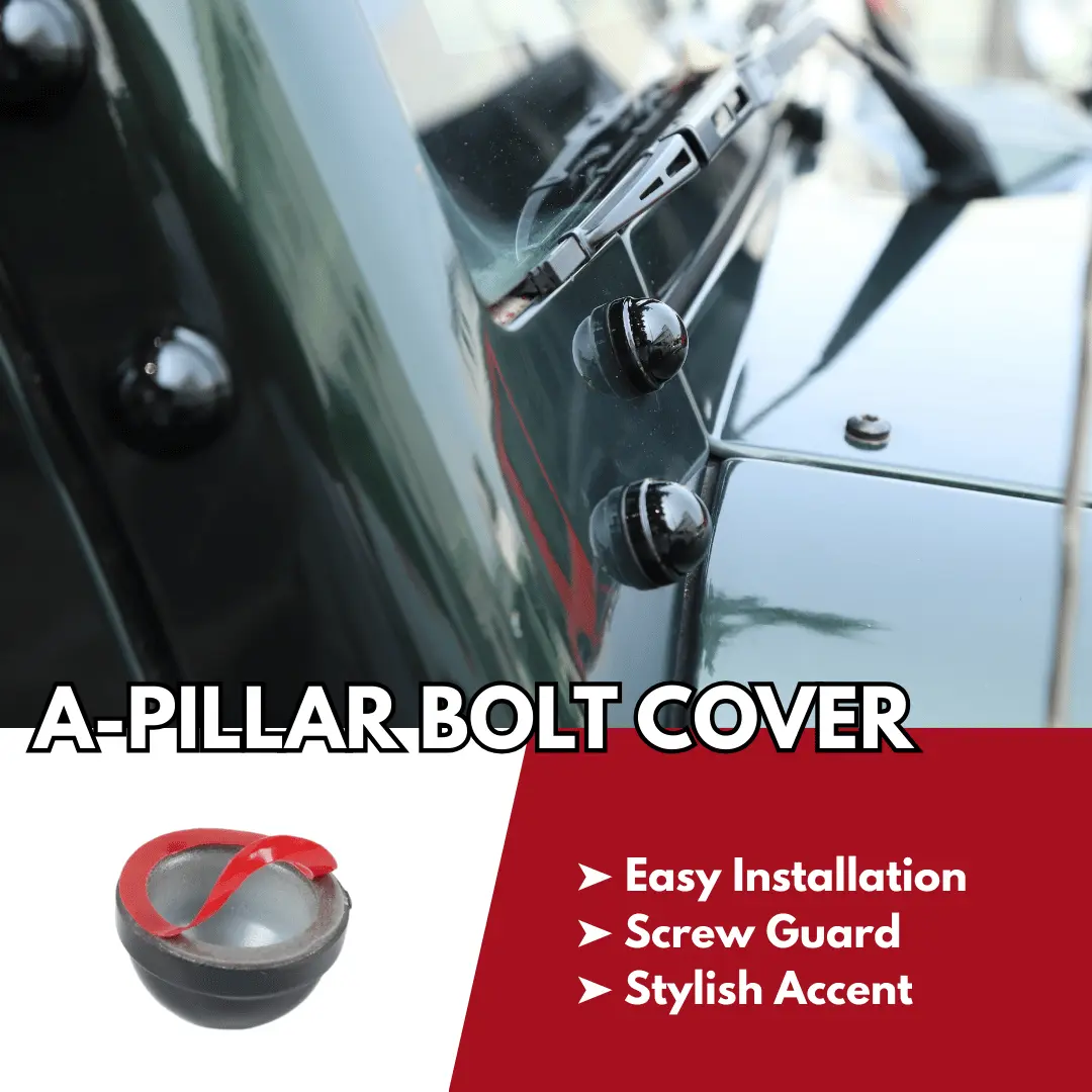 For 2007–2018 Jeep Wrangler JK JKU – A Pillar Screw Bolt Cover Hood Trim Protection 12PCS - Image 3