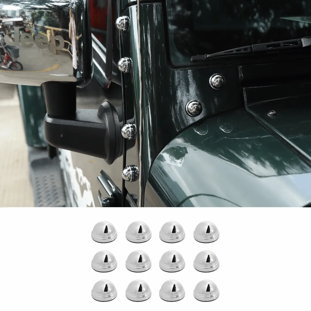 For 2007–2018 Jeep Wrangler JK JKU – A Pillar Screw Bolt Cover Hood Trim Protection 12PCS - Image 7