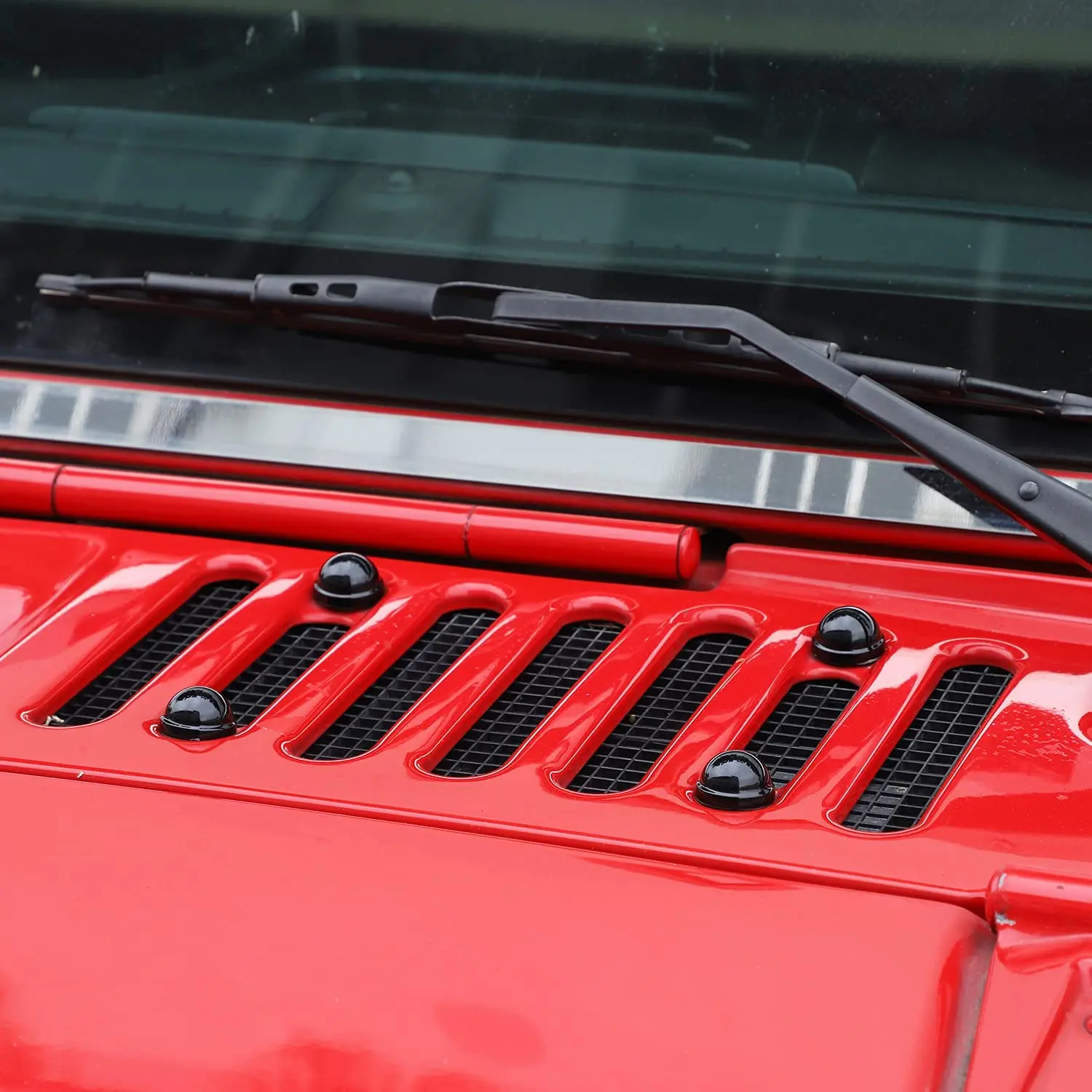 For 2007-2018 Jeep Wrangler JK JKU Hood Vent Cap Cover Trim - Image 3