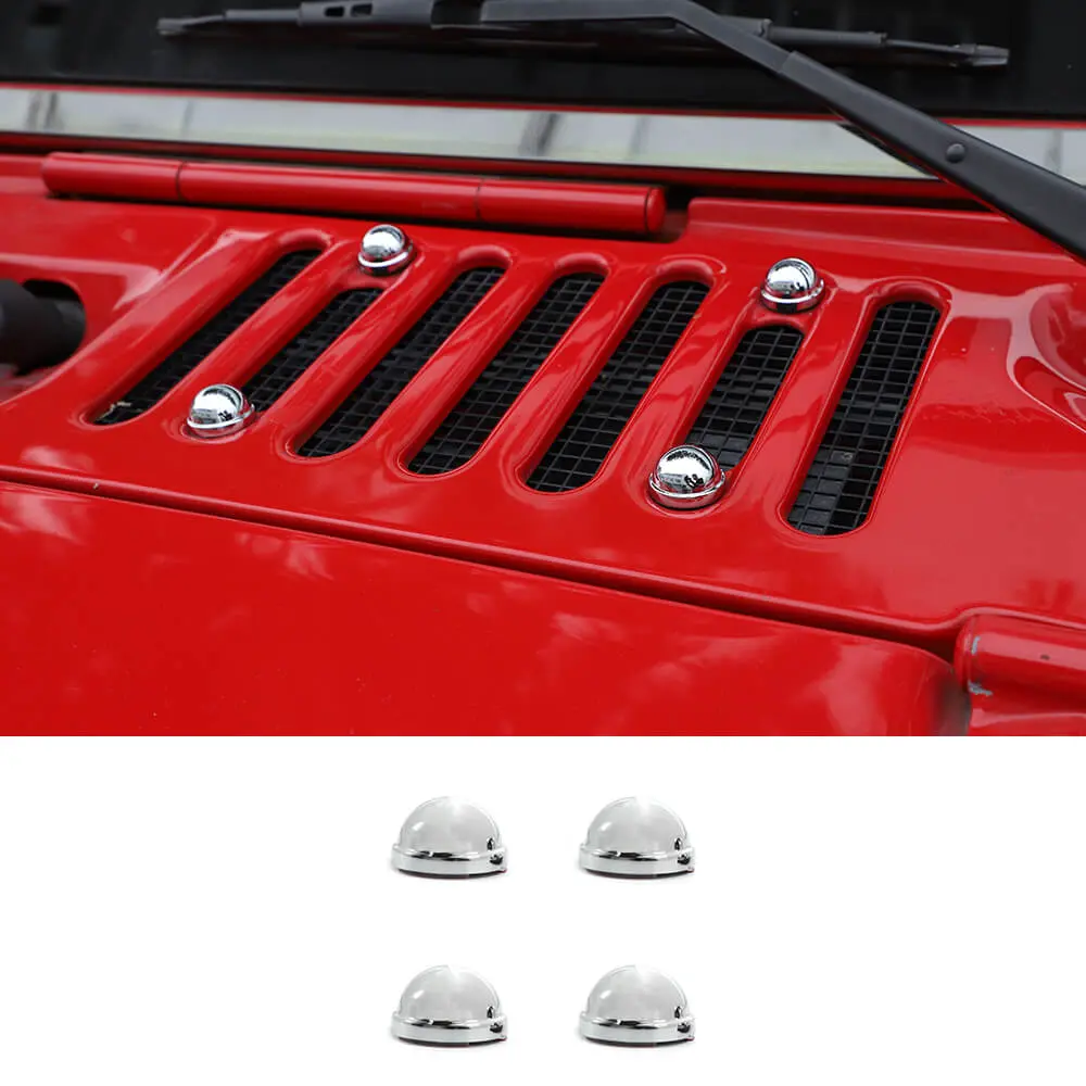 For 2007-2018 Jeep Wrangler JK JKU Hood Vent Cap Cover Trim - Image 7