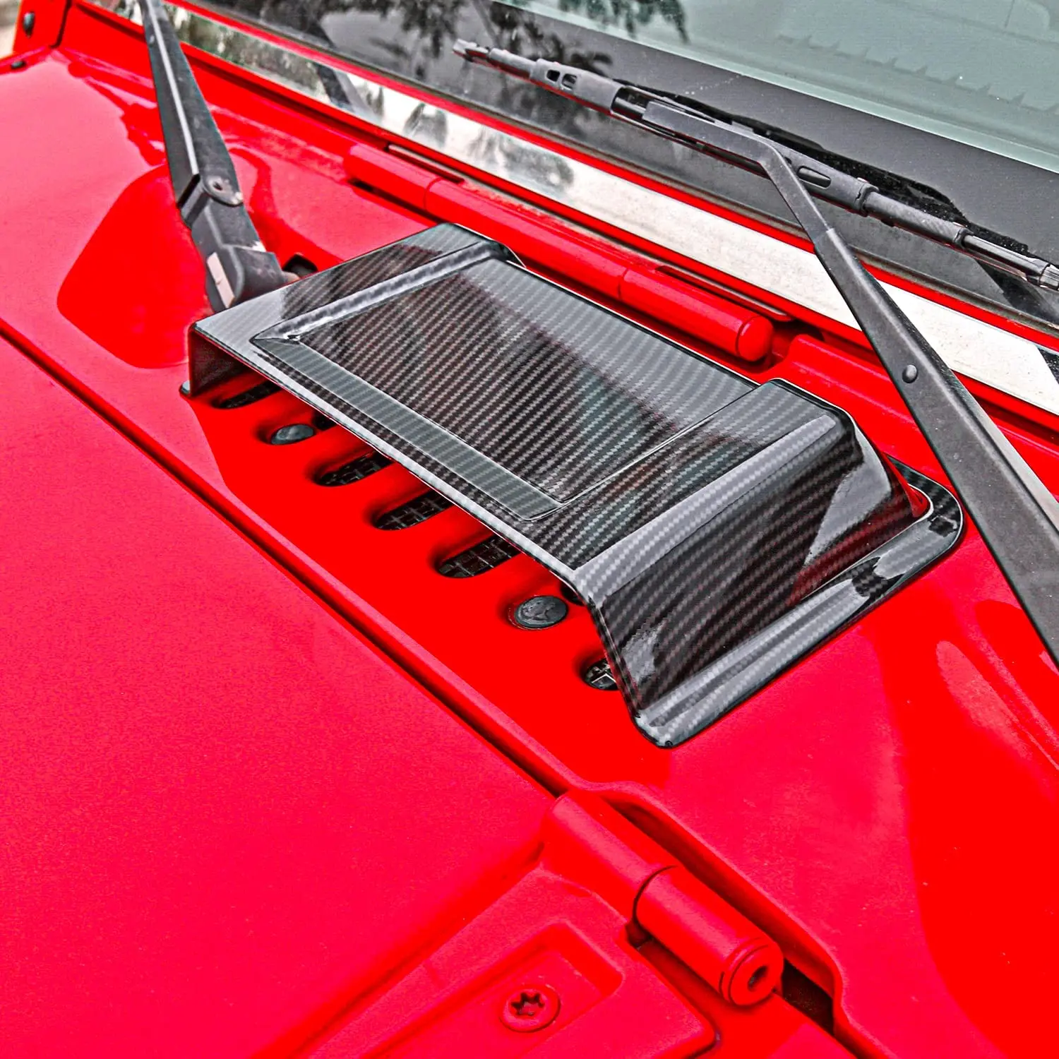For 1997-2018 Jeep Wrangler TJ JK JKU Hood Vent Hood Scoop Vent Cover Trim - Image 3