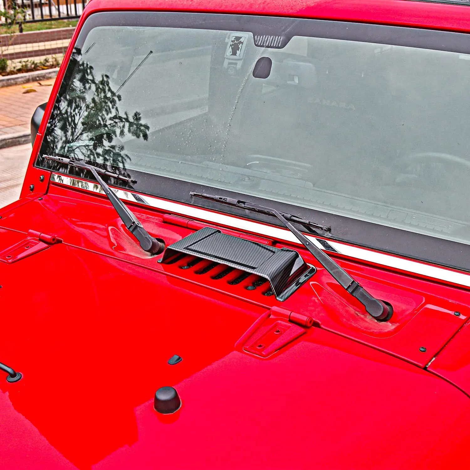 For 1997-2018 Jeep Wrangler TJ JK JKU Hood Vent Hood Scoop Vent Cover Trim - Image 4