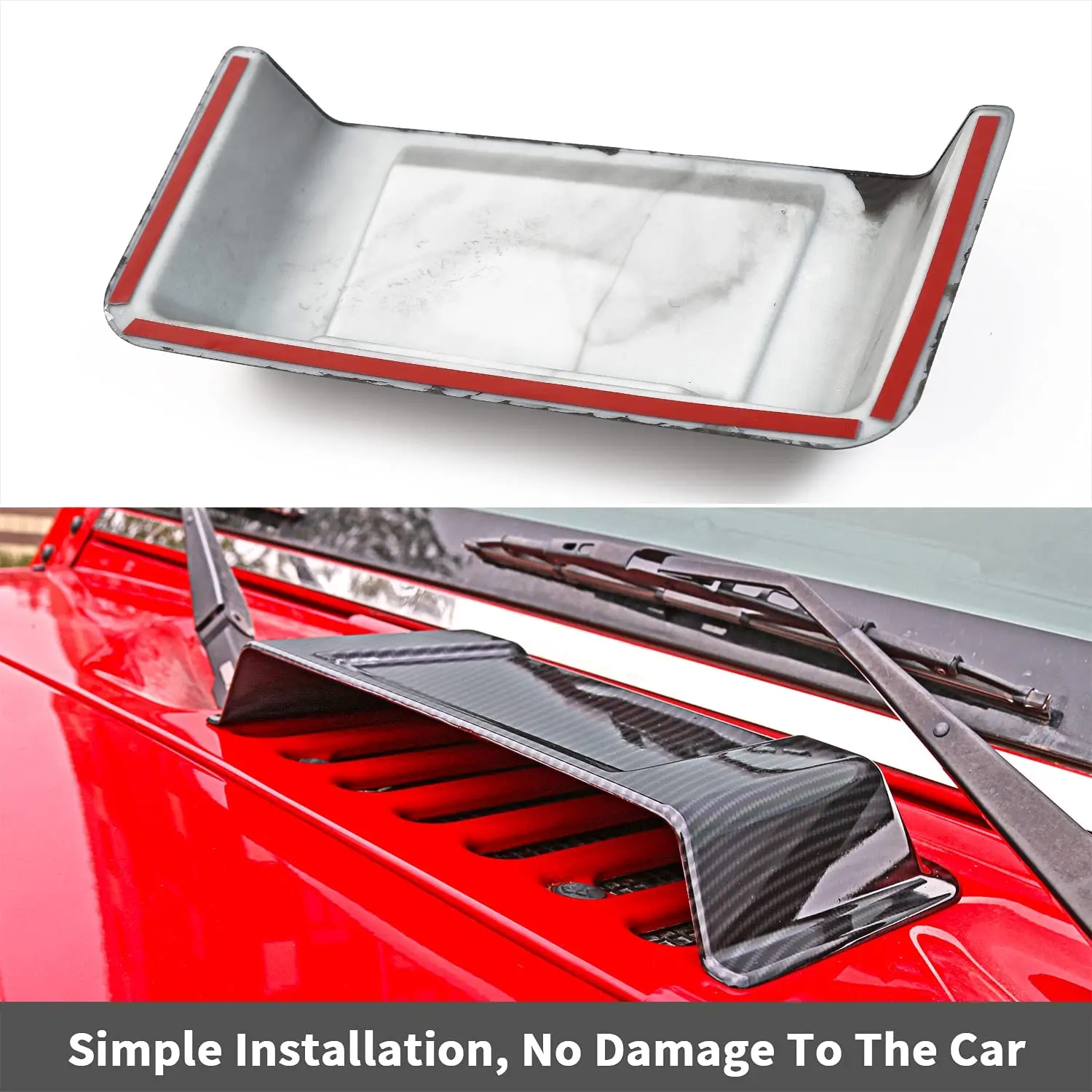 For 1997-2018 Jeep Wrangler TJ JK JKU Hood Vent Hood Scoop Vent Cover Trim - Image 6