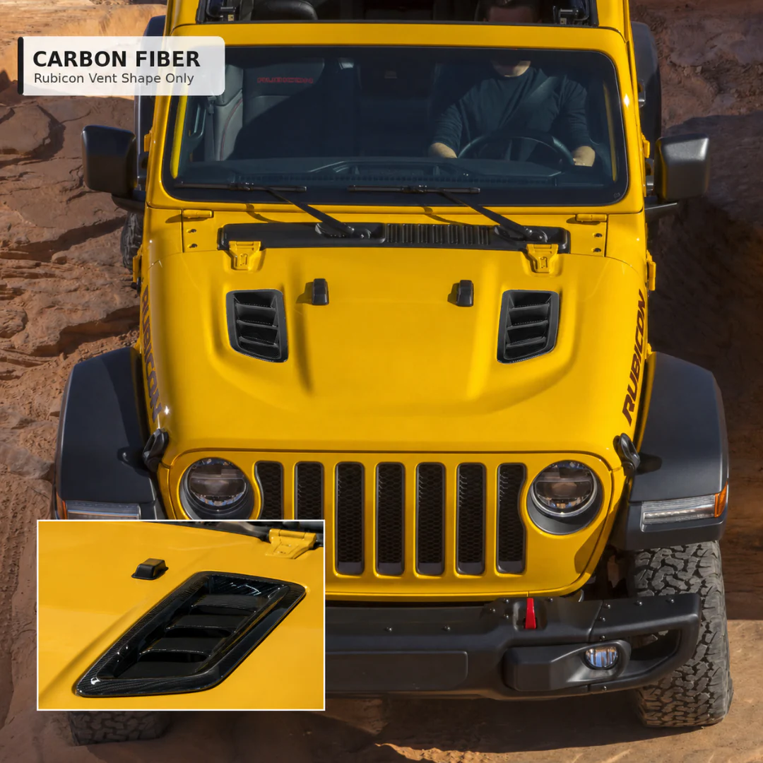 For 2018+ Jeep Wrangler JL & Gladiator JT Rubicon Hood Vents Cover Trim - Image 3