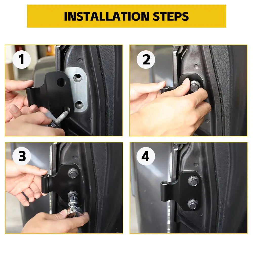 For 2018+ Jeep Wrangler JL/Gladiator JT 2/4-Door Inner Door Body Hinge Original Car Black - Image 6
