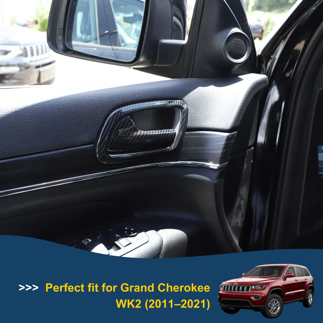 For 2011-2021 Jeep Grand Cherokee WK2 Inner Door Handle Bowl Trim Cover Interior Accessories - Image 3