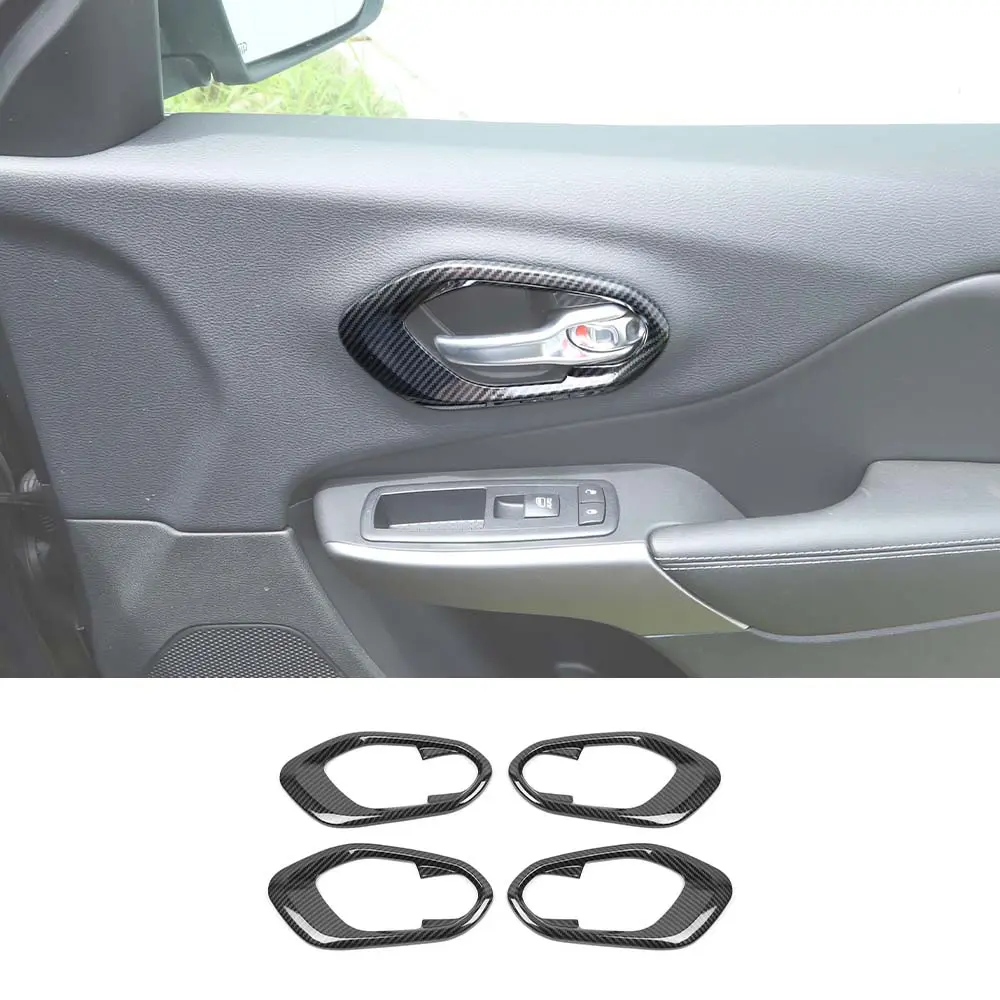 For 2014+ Jeep Cherokee Inner Door Handle Cover Bezel Trim 4PCS