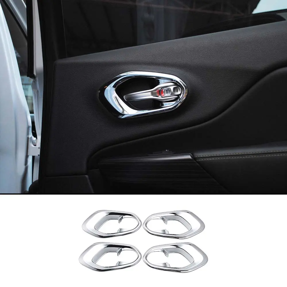 For 2014+ Jeep Cherokee Inner Door Handle Cover Bezel Trim 4PCS - Image 9