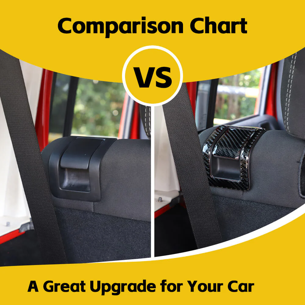 For 2011-2018 Jeep Wrangler JK Inner Rear Seat Switch Panel Cover Trim Black Carbon Fiber - Image 2
