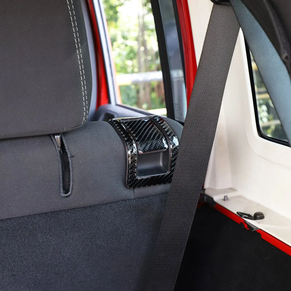 For 2011-2018 Jeep Wrangler JK Inner Rear Seat Switch Panel Cover Trim Black Carbon Fiber - Image 3