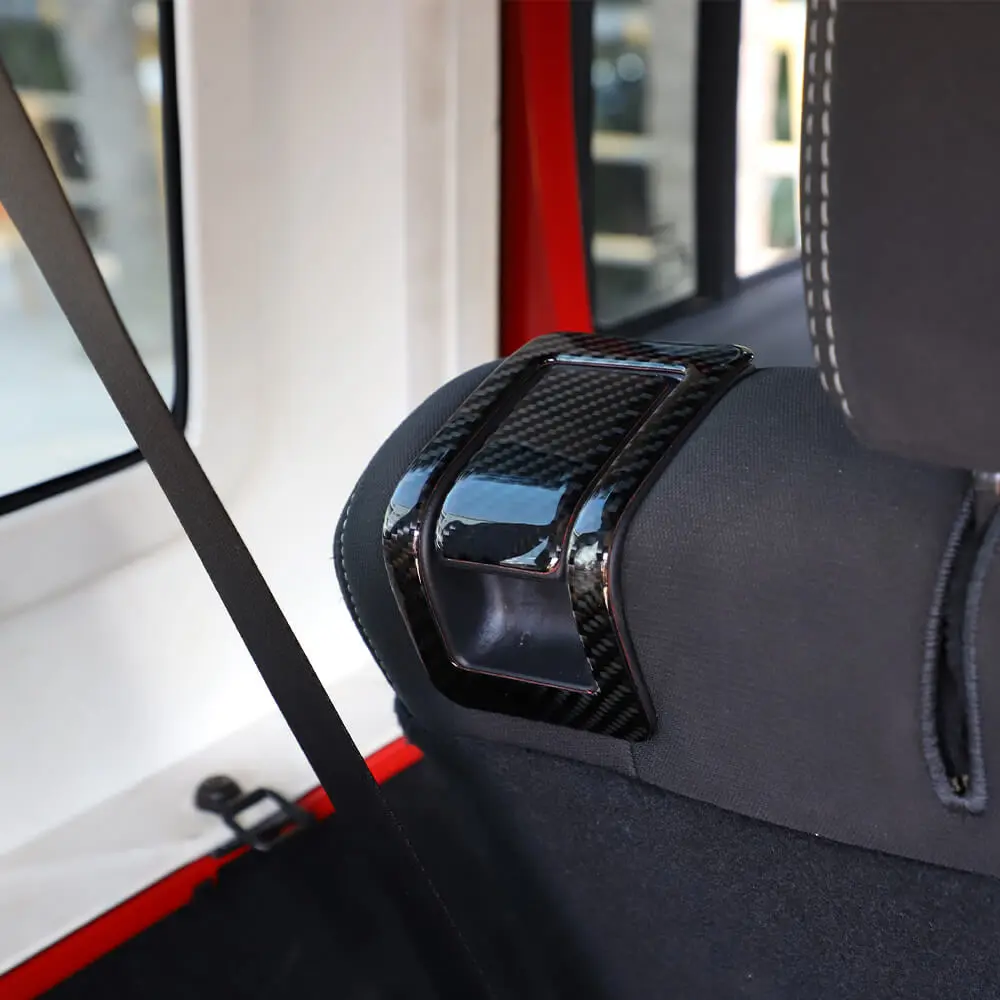 For 2011-2018 Jeep Wrangler JK Inner Rear Seat Switch Panel Cover Trim Black Carbon Fiber - Image 4