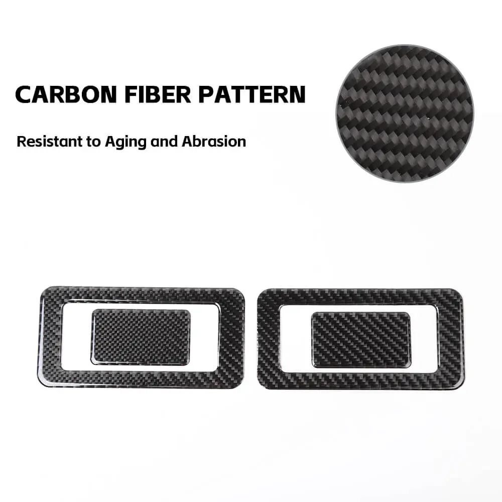 For 2011-2018 Jeep Wrangler JK Inner Rear Seat Switch Panel Cover Trim Black Carbon Fiber - Image 5