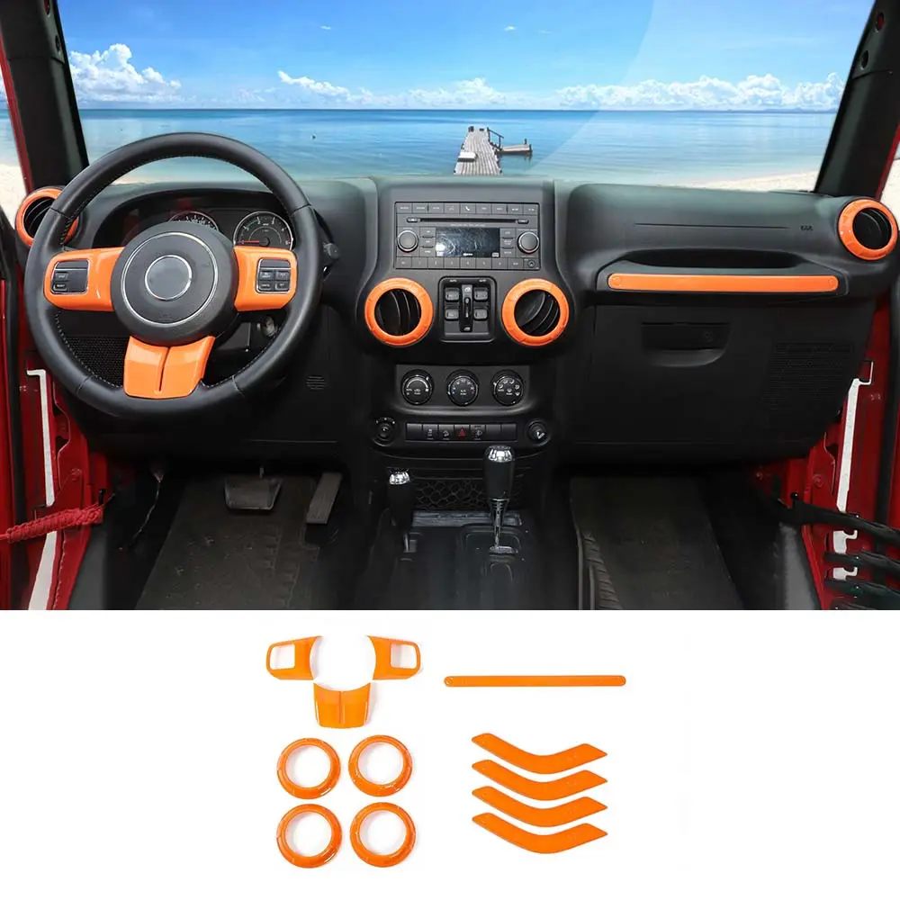 For 2011-2018 Jeep Wrangler JK JKU 4-Door 12 PCS Interior Trim Cover Kit - Image 15
