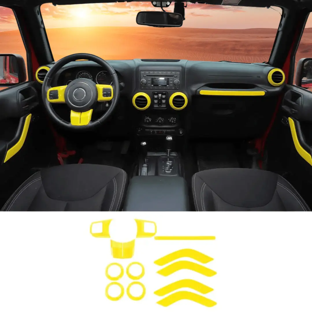 For 2011-2018 Jeep Wrangler JK JKU 4-Door 12 PCS Interior Trim Cover Kit - Image 16