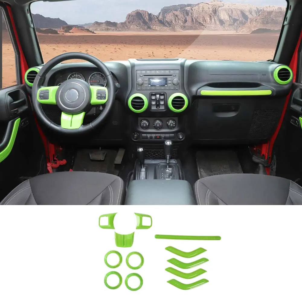 For 2011-2018 Jeep Wrangler JK JKU 4-Door 12 PCS Interior Trim Cover Kit - Image 17