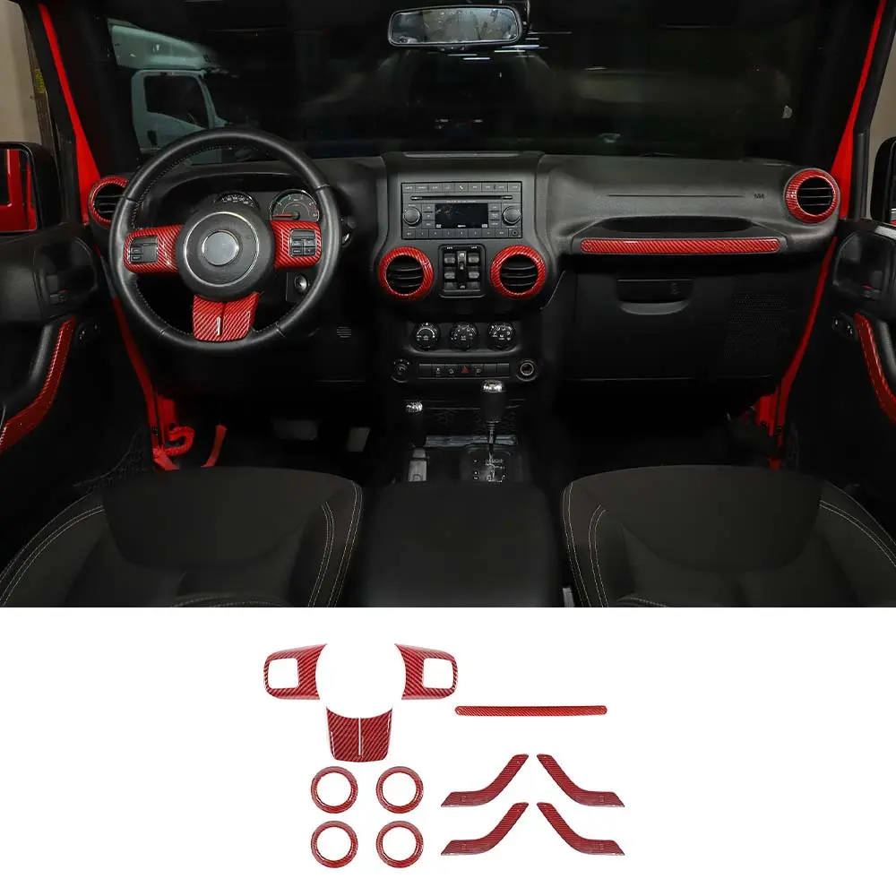For 2011-2018 Jeep Wrangler JK JKU 4-Door 12 PCS Interior Trim Cover Kit - Image 19