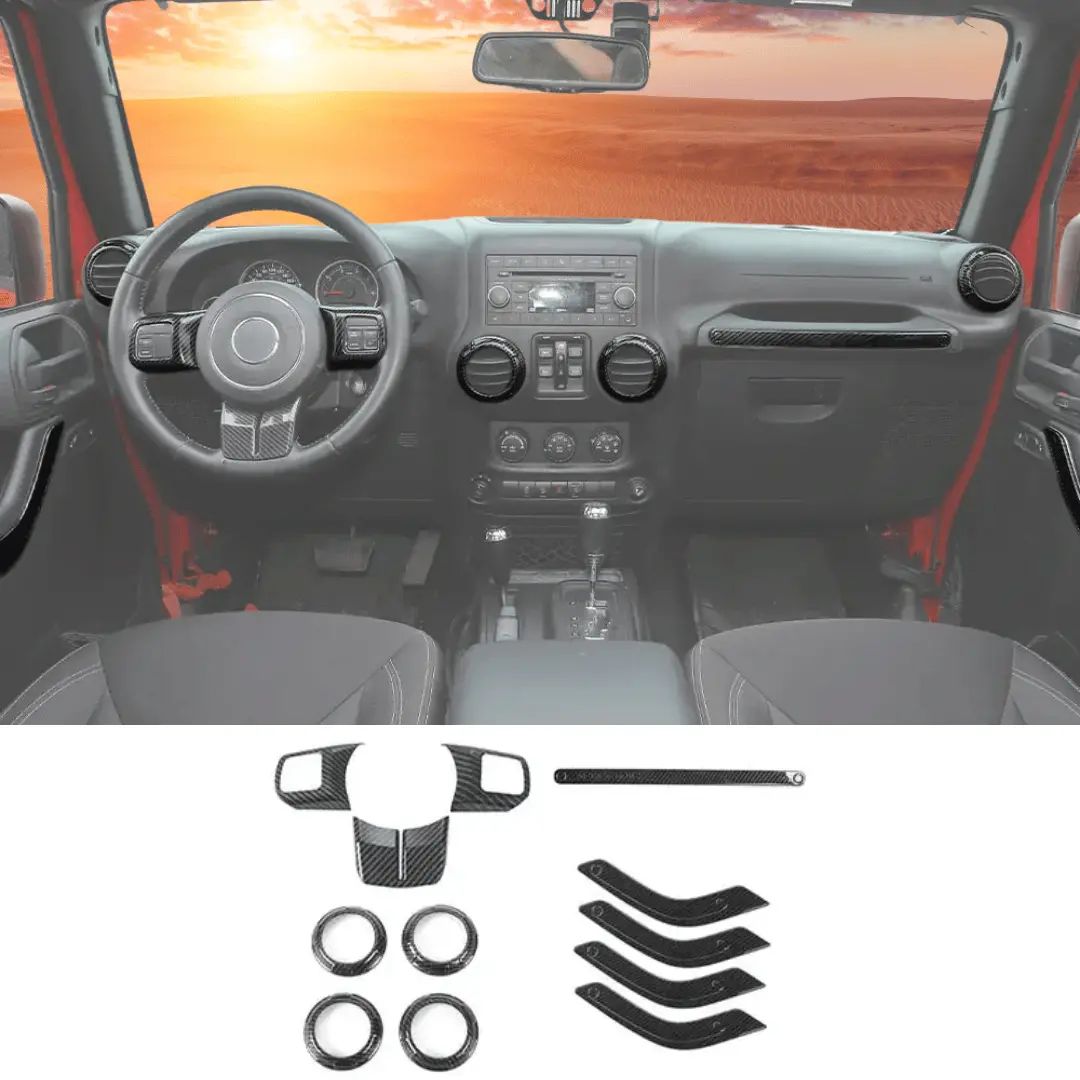 For 2011-2018 Jeep Wrangler JK JKU 4-Door 12 PCS Interior Trim Cover Kit - Image 20
